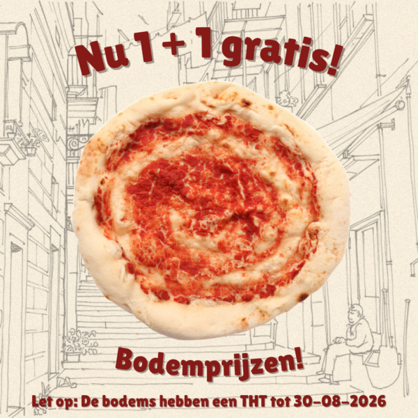 Zuurdesem Pizzabodem met tomatensaus | Voorgebakken - 32 cm (1+1 gratis)